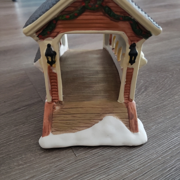 Holiday Covered Bridge Snow Scene - Picture 2 of 4